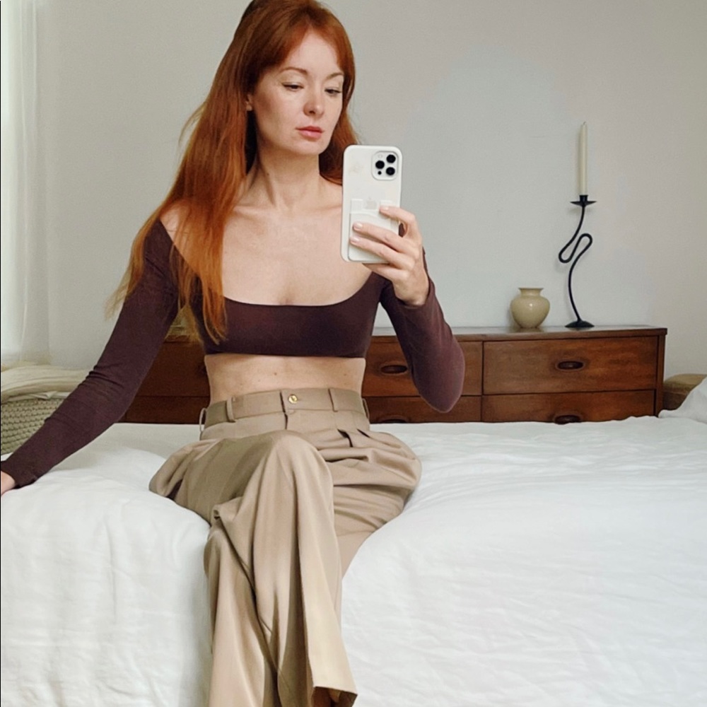 El Tigre Chiquito L/S Crop Top - Chocolate